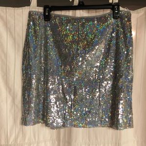 Silver sequin h&m mini skirt